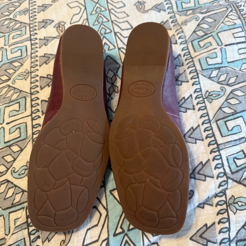 Kork-Ease Purple Leather Square Toe Palermo Slip On Ballet Flat Size 8.5 Womens - Picture 4 of 8